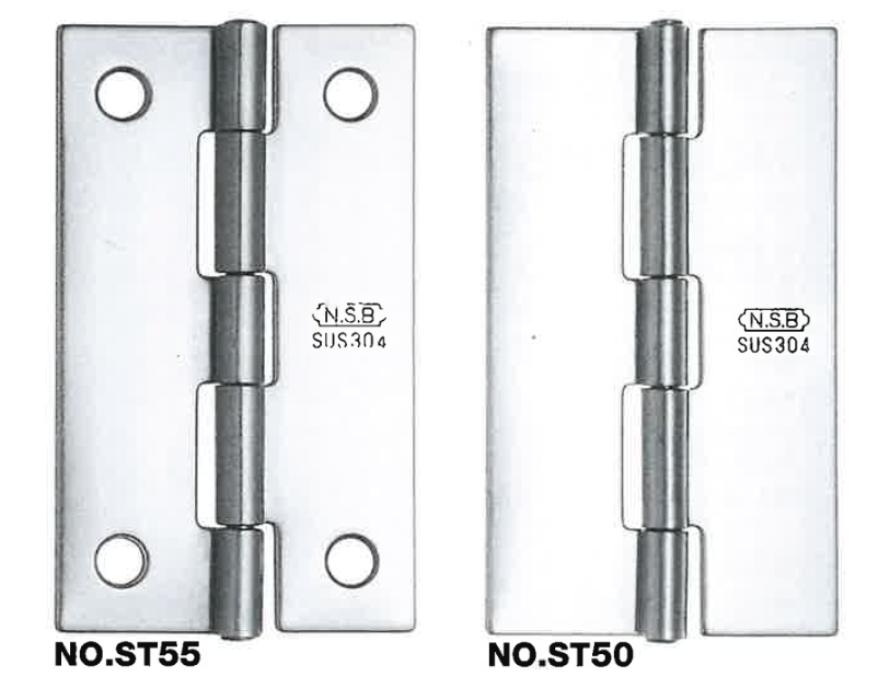 SUS 304 ステンレス鋼蝶番薄口　NO.ST55 ST.50
